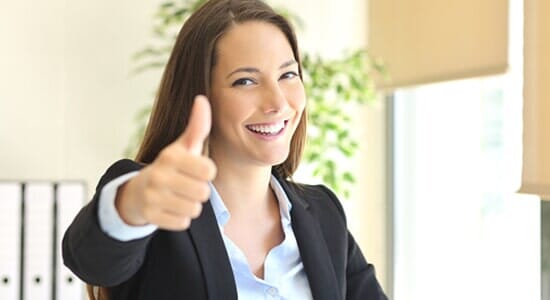 Premier Roofing — Woman Posing with Thumbs Up in Salt Lake City, UT Premier Roofing — Woman Posing with Thumbs Up in Salt Lake City, UT