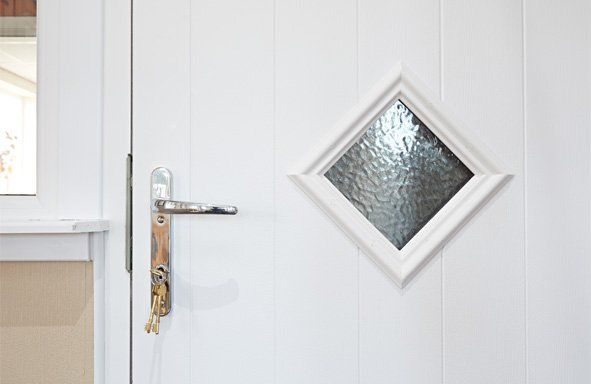 composite door with diamond window
