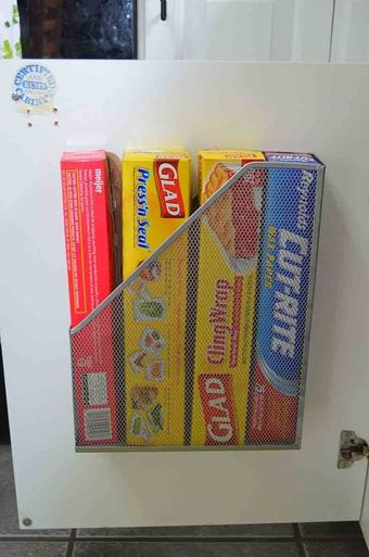 Magazine holders used to organise ziplock bag boxes