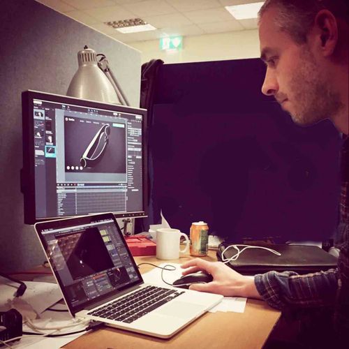 Scriba designer David Craig working on his computer