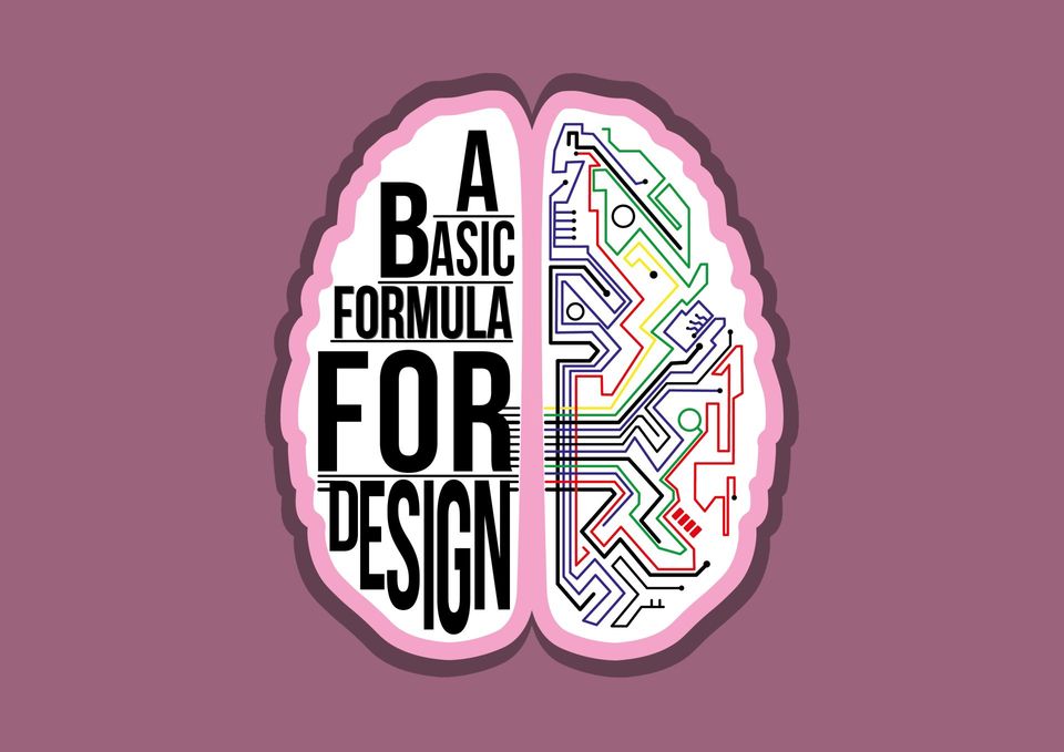 A Basic Formula for Design illustration for Scriba blog post of a brain in pink
