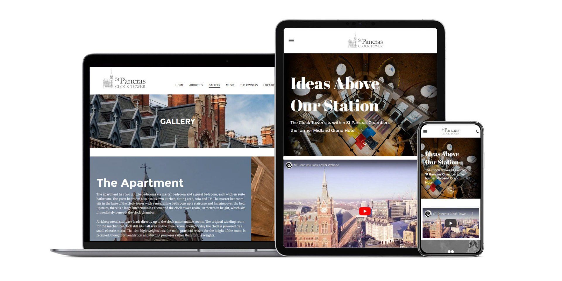 Web design for St Pancras Clock Tower