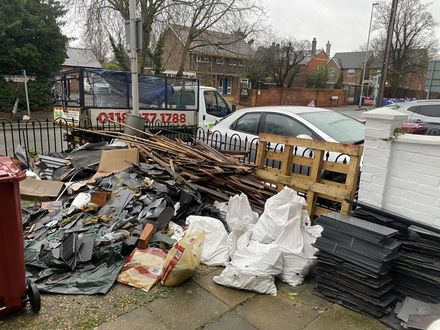 ROOFERS WASTE DISPOSAL IN WHITLEY STREET READING, RG2 BEFORE WOOD TILES RUBBLE SACKS