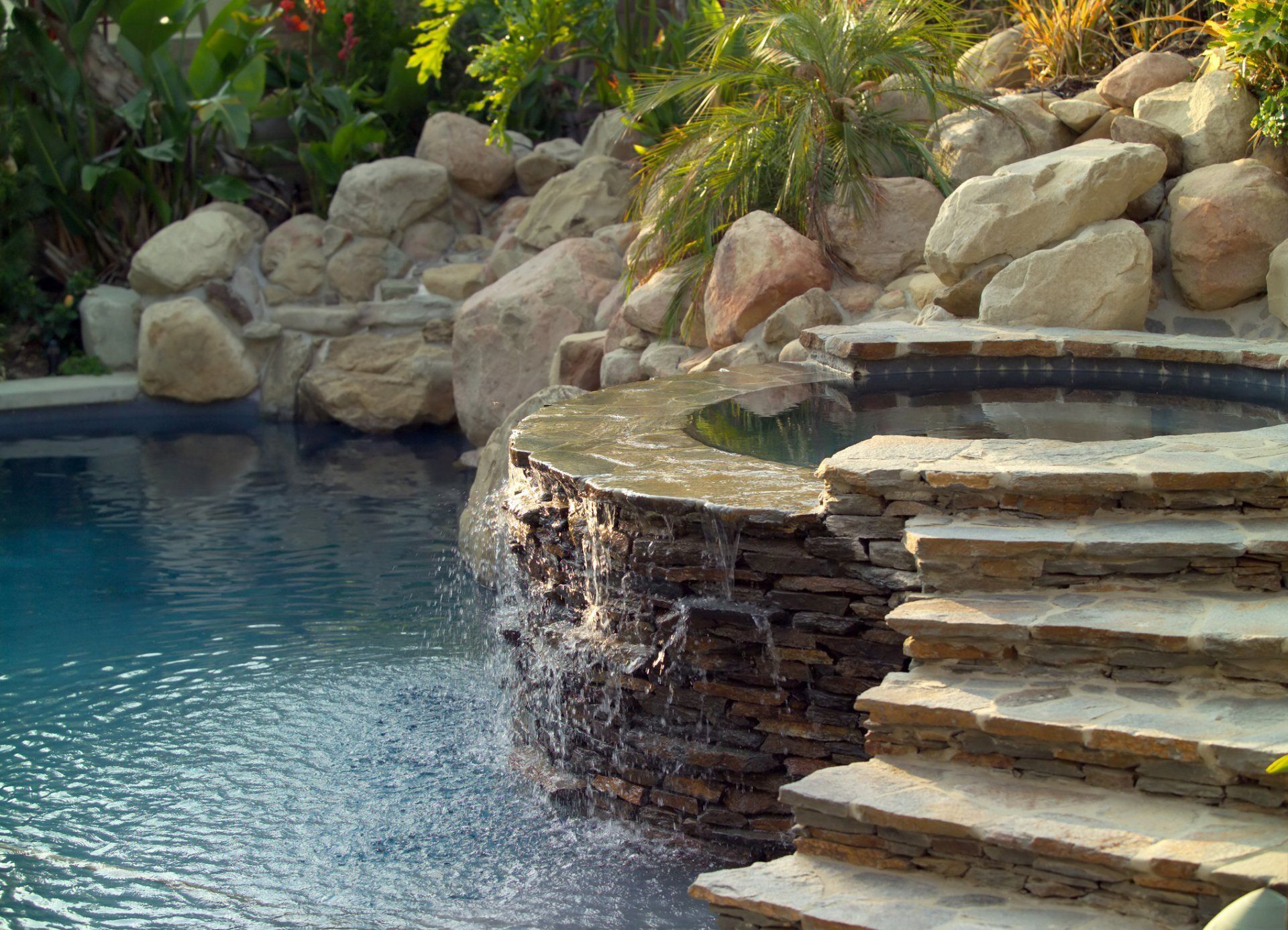 Backyard Pool Landscape — Asheville, NC — Green Outdoors Landscaping & Nursery