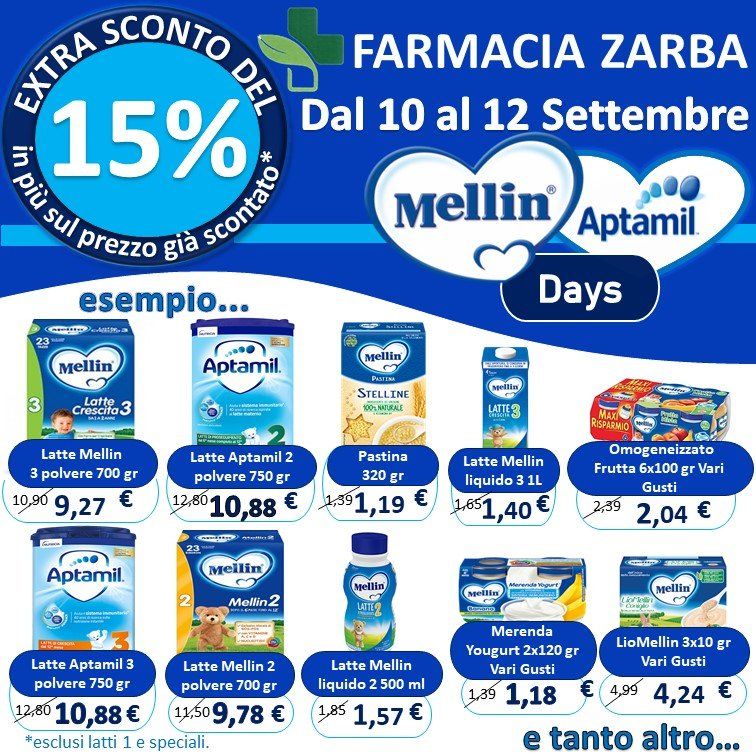 Extra sconto mellin e aptamil
