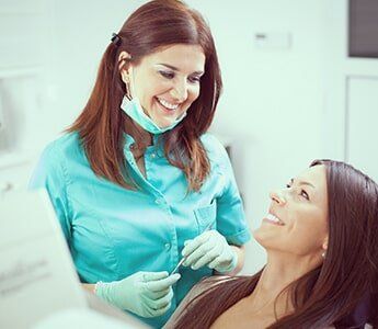 Female Dentist and Female Patient—Dentists in Whittier, NC Female Dentist and Female Patient—Dentists in Whittier, NC