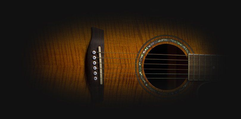 Close view of a guitar