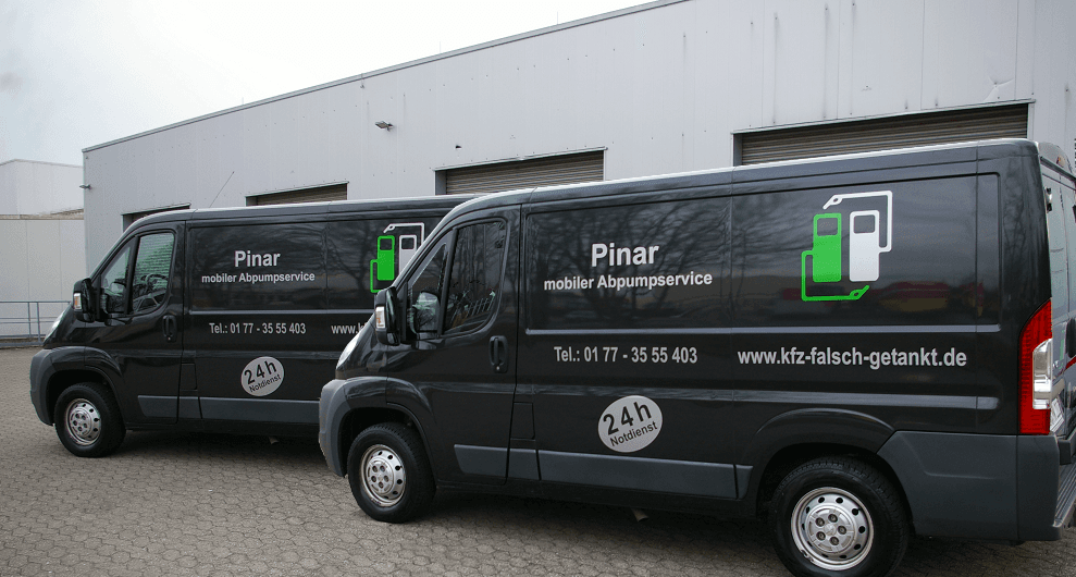 Service-Fahrzeuge zum Abpumpen bei Falschbetankung