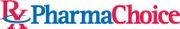 The logo for pharma choice is red and blue