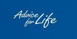 A blue background with the words `` advice for life '' written on it.