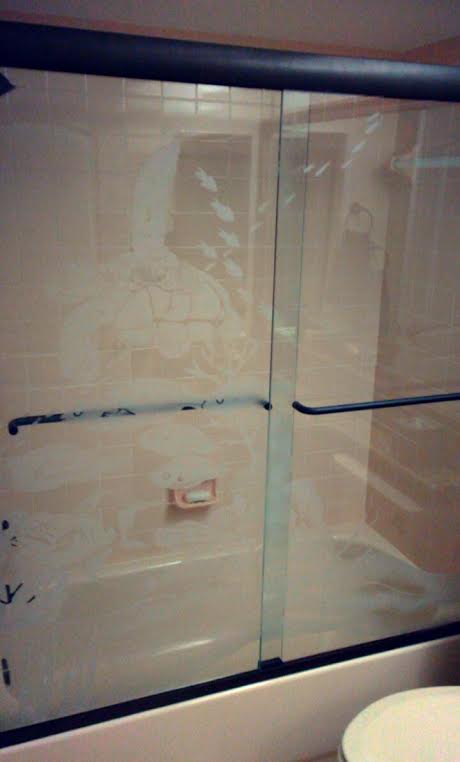 BYPASS WITH TURTE ETCHING 092616 — Glass and Mirror in Tarpon Springs, FL