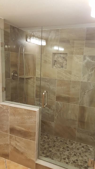 FRAMELESS DOOR AND NOTCHED PANEL 090216 — Glass and Mirror in Tarpon Springs, FL