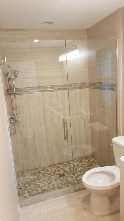 FRAMELESS DOOR AND PANEL WITH LADDER HANDLE 012417 — Glass and Mirror in Tarpon Springs, FL