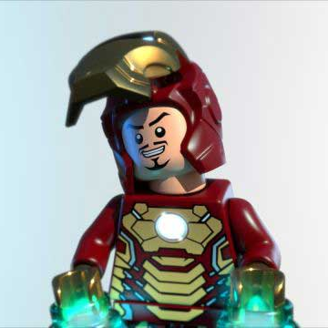 Un primo piano di un omino Lego che indossa un casco