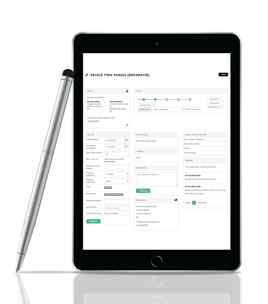 Ein Tablet mit einem daneben liegenden Stift.