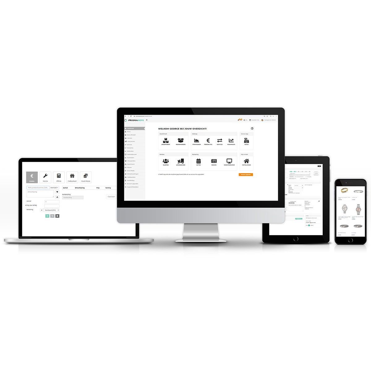 Kassensoftware für Kasse, Tablet, PC, Handy , Laptop | Prismanote für den Schmuckhandel, Juweliere