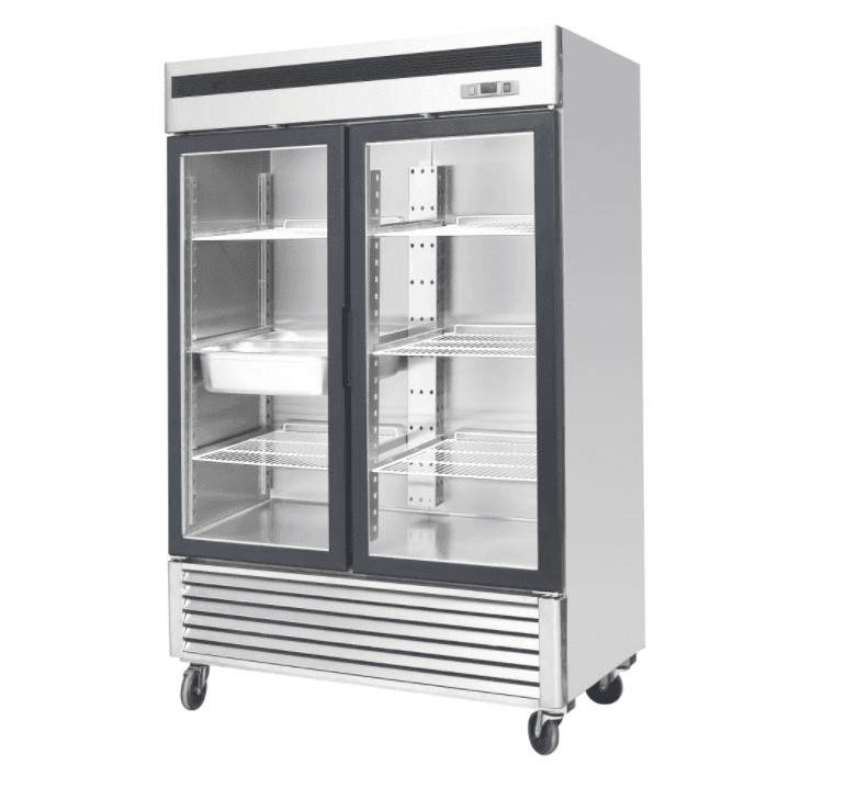 QBD Double Glass Door Reach In Cooler