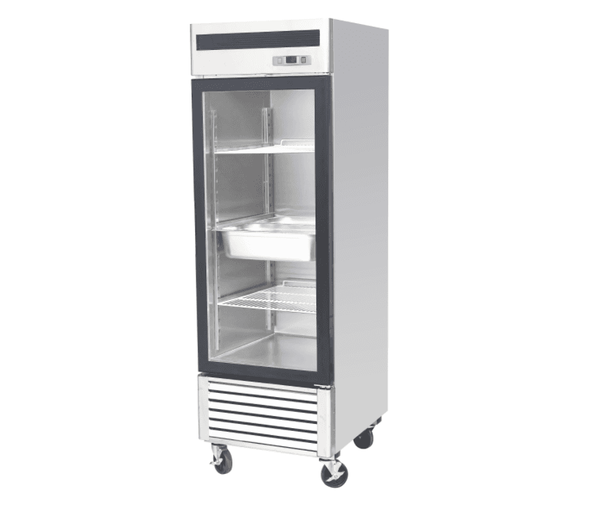 QBD Single Glass Door Reach In Cooler