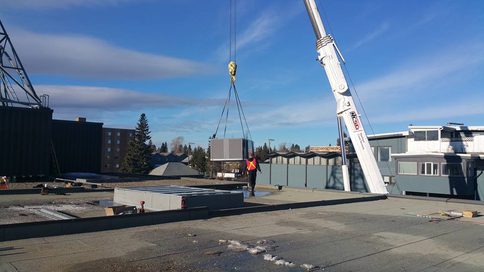 Outdoor Commercial HVAC System Installation
