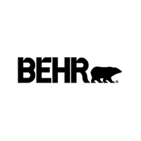 The behr logo is black and white and has a bear on it.