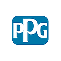 The ppg logo is a blue square with white letters on a white background.