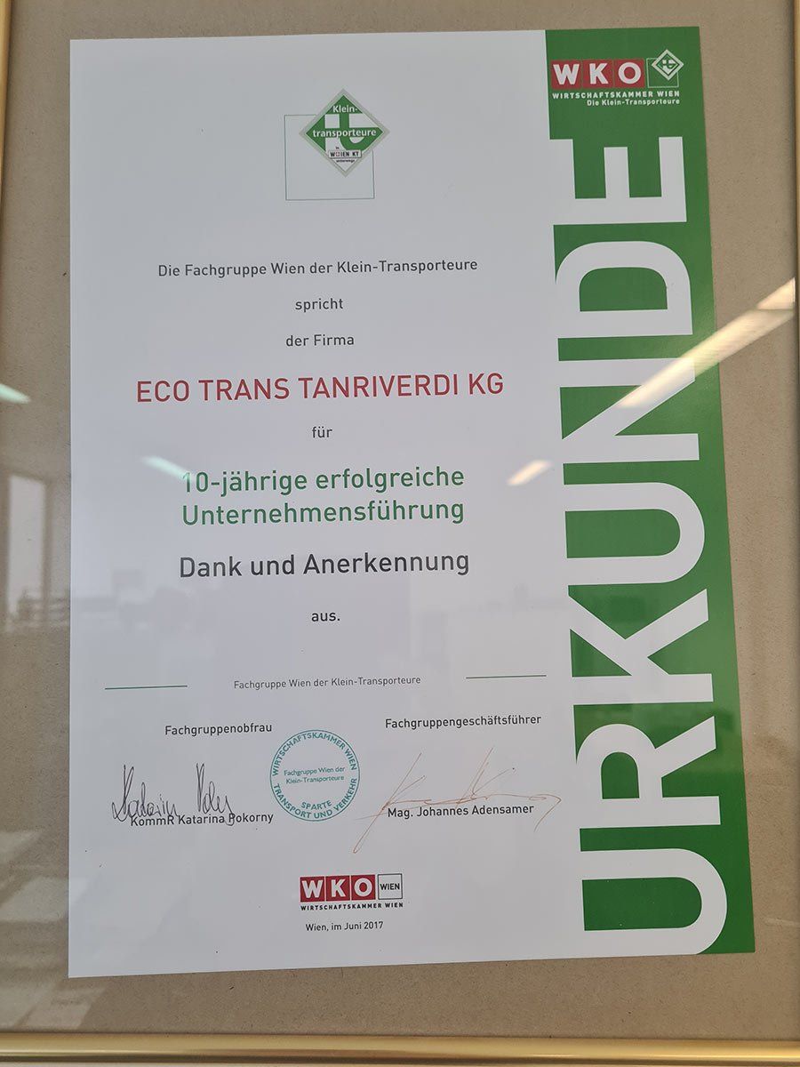 Urkunde WKO