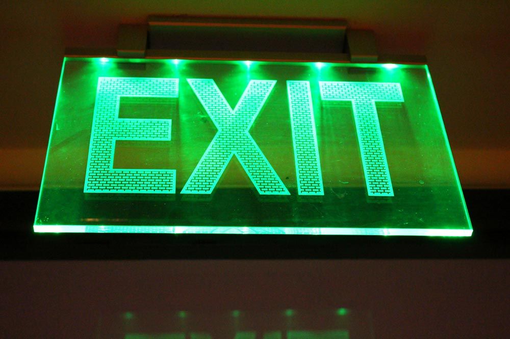 illuminated exit sign