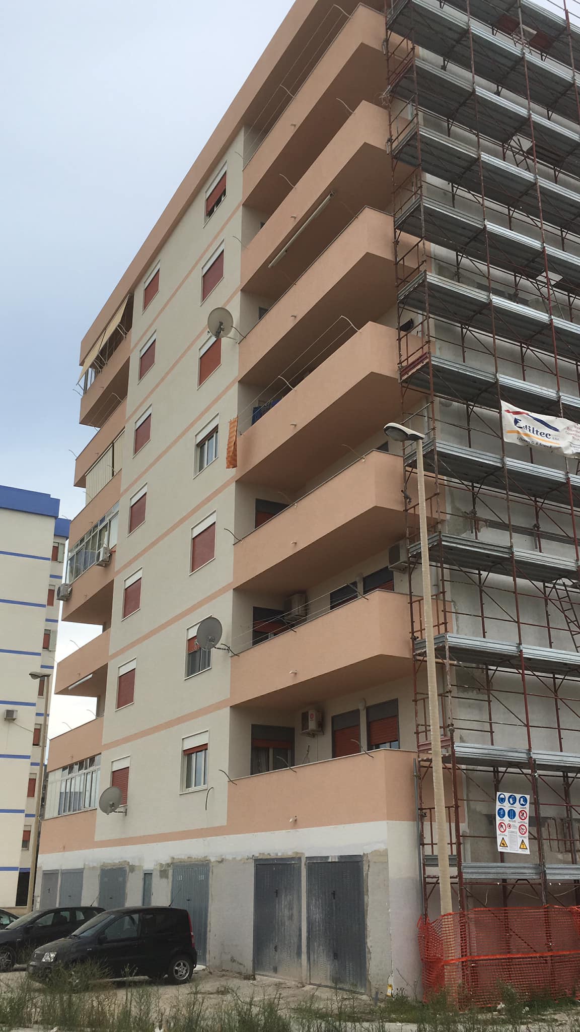 impalcatura per il restauro di una facciata