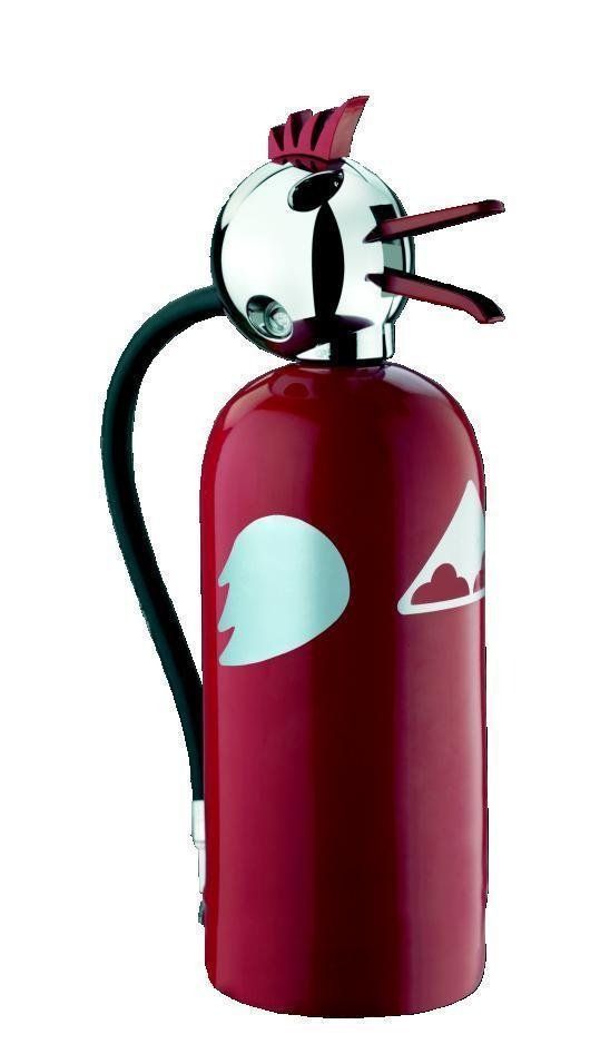 estintore rosso con copertura di design