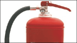 estintore rosso con tubo