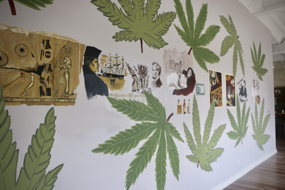 History of Hemp Mural by Elyse Johnson at East Coast Hemp Supply in Dunn, North Carolina