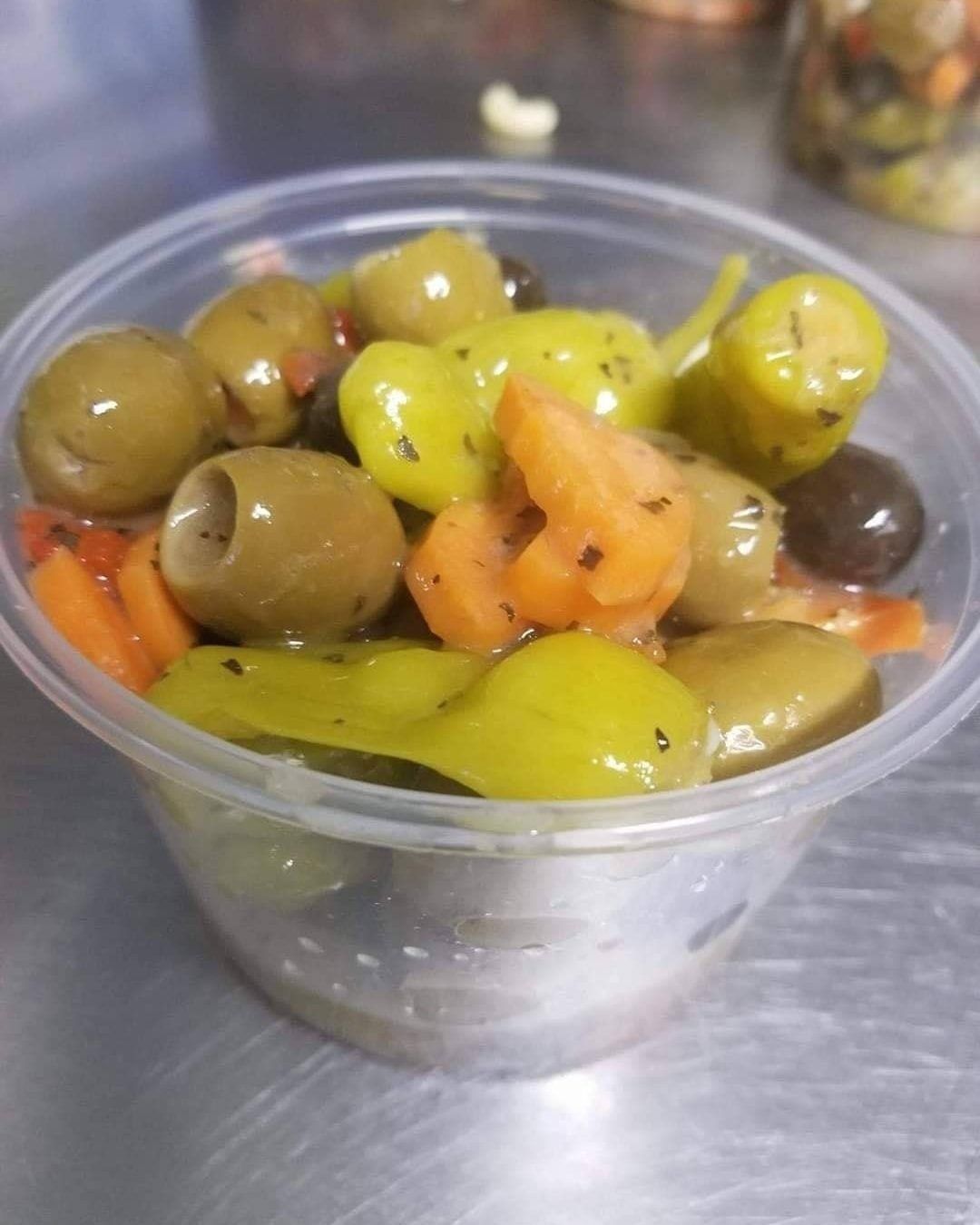 Cindy's Deli, olives, salad