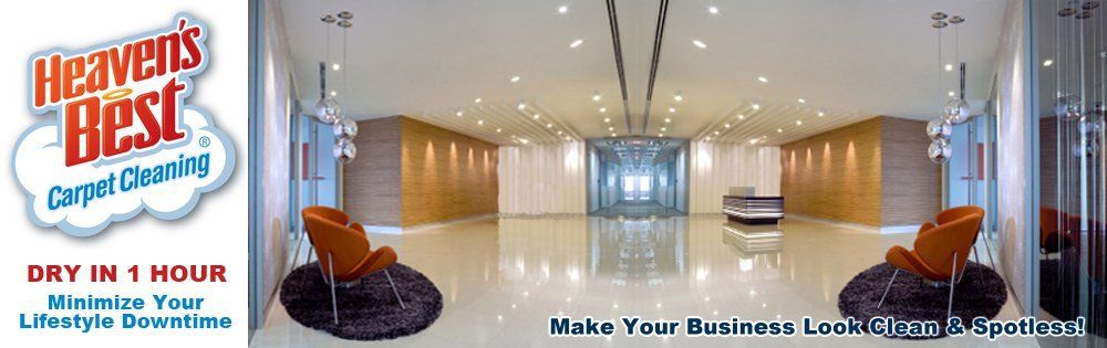 Heaven's Best cleans Commercial Carpet, Hardwoods, Tile and Grout, and Upholstery. Give us a call for our Best Commercial Rates.