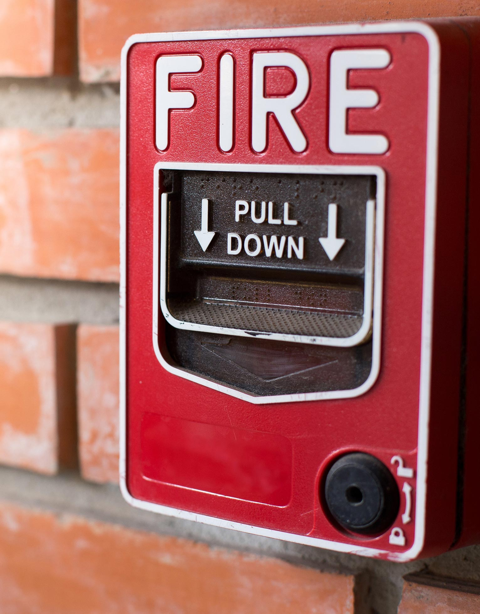 Fire Alarm Signal on Brick Wall — Sonbert Security Systems Inc. — Winston Salem, North Carolina