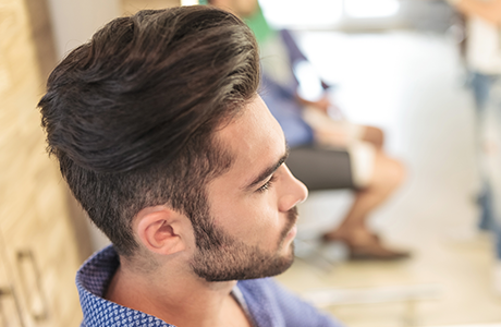 man with gel hair