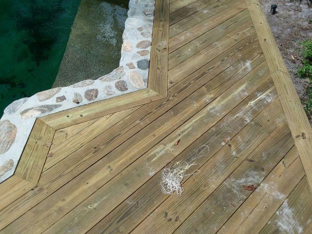 Custom Pool Deck With Stone