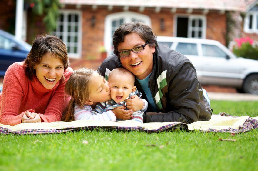 New renters family smiling