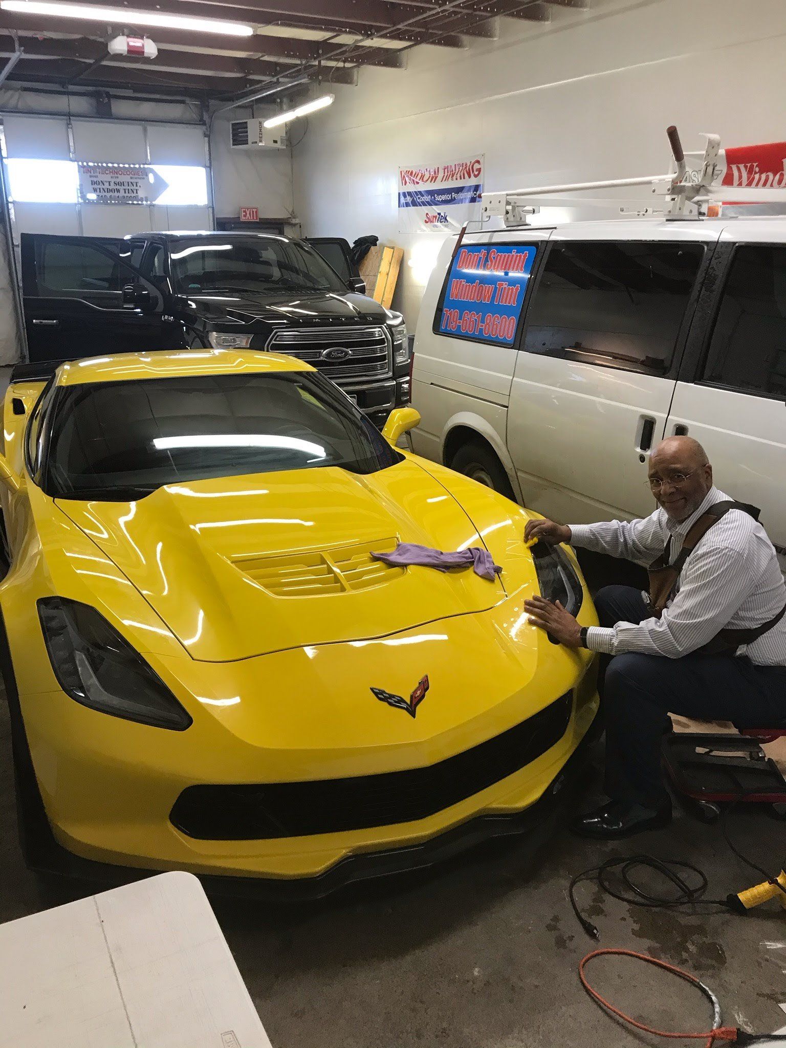 Paul Hasty protecting a new Corvette with Clear Bra