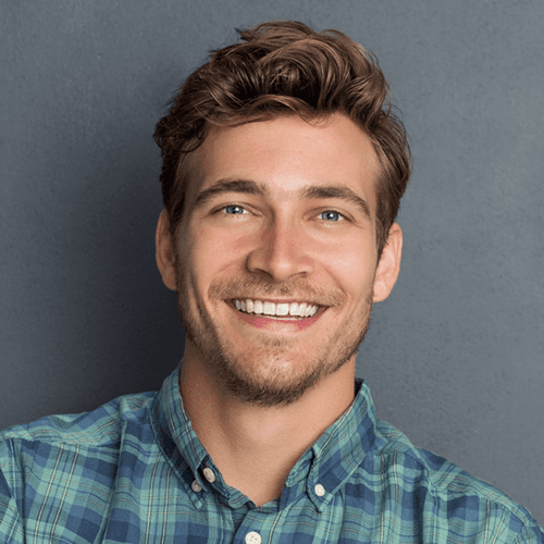 late 20s man smiling