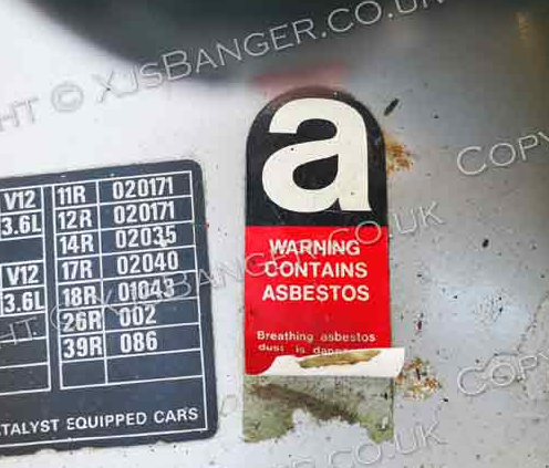 Jaguar XJS Asbestos parts