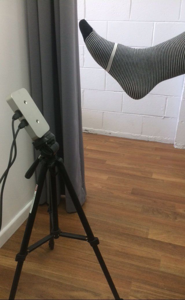 foot on wall