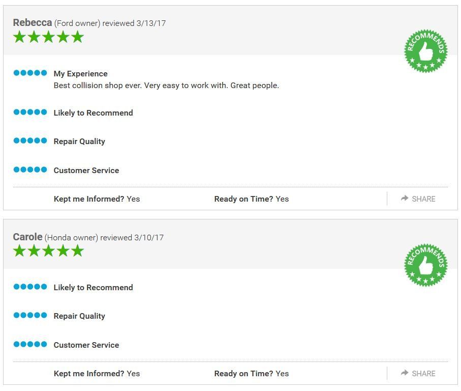 Body Shop Repair — Rebecca and Carole Review in Birmingham, Mi