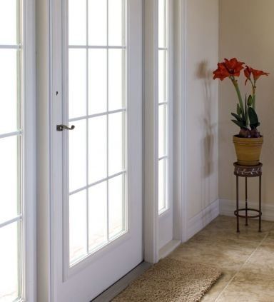 Light shining through front door of home