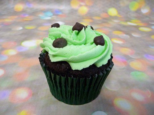Mint chocolate chip cupcake. Mint chocolate chip cupcake.