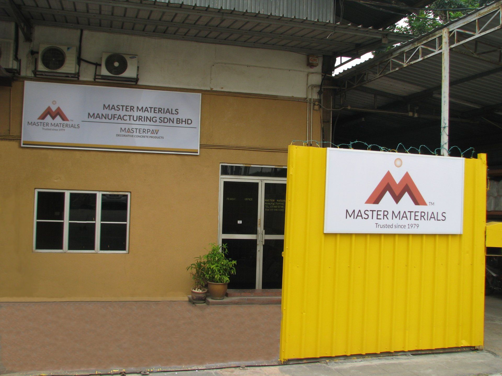 Building with a sign for