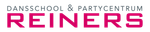 DanSSchool & Partycentrum REINERS logo in gray and magenta text