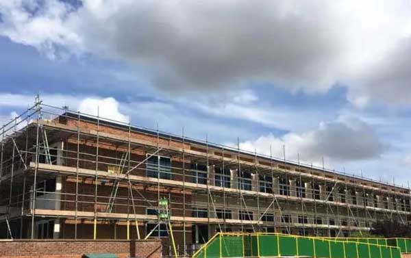 scaffold on a building