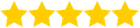 Five yellow stars in a row, representing a five-star rating.