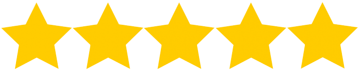 Five yellow stars in a row, representing a five-star rating.
