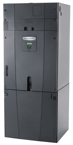 Dark gray electrical power distribution cabinet.